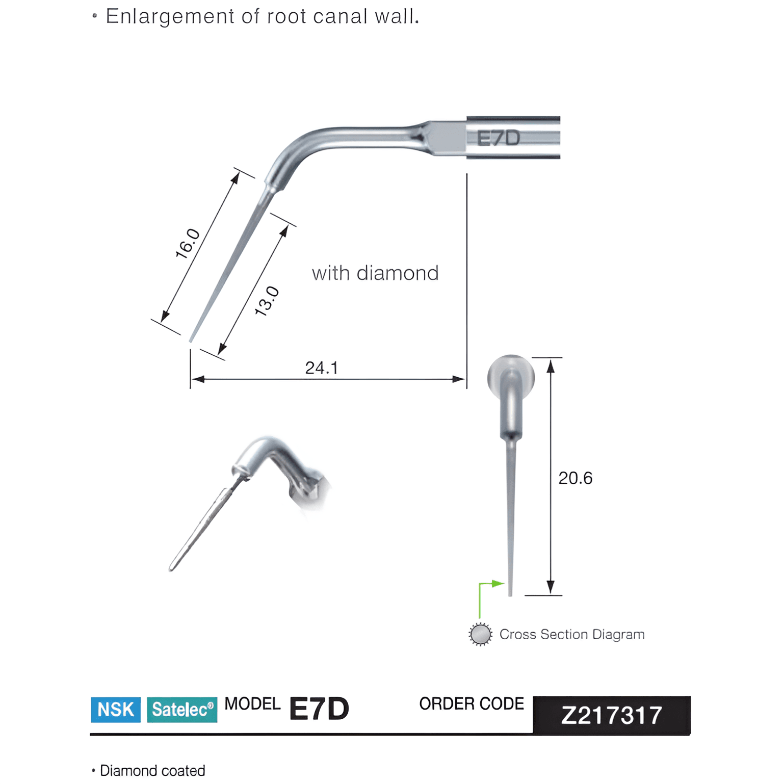 NSK Endo Canal Enlarging Tip, E7D