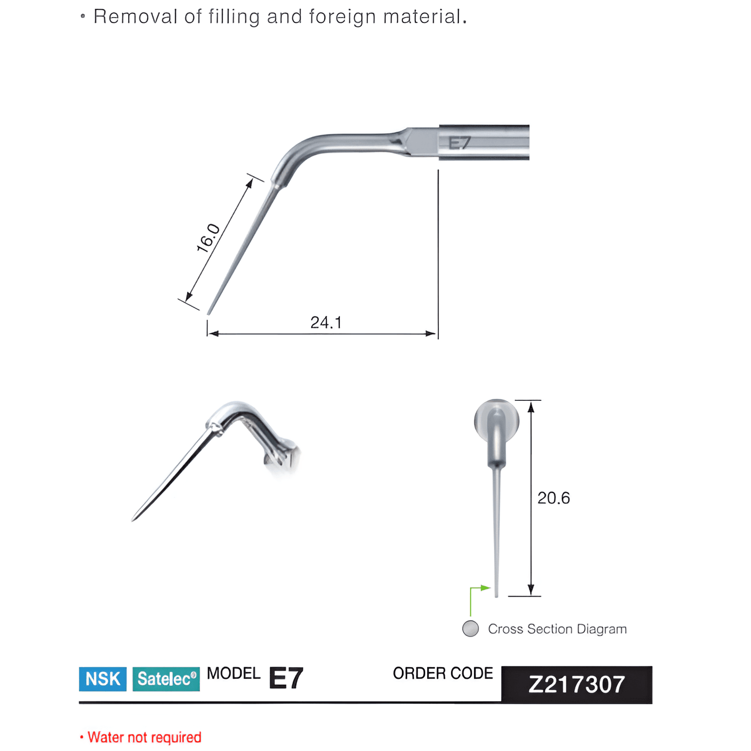 NSK Endo Filling Remover Tip, E7