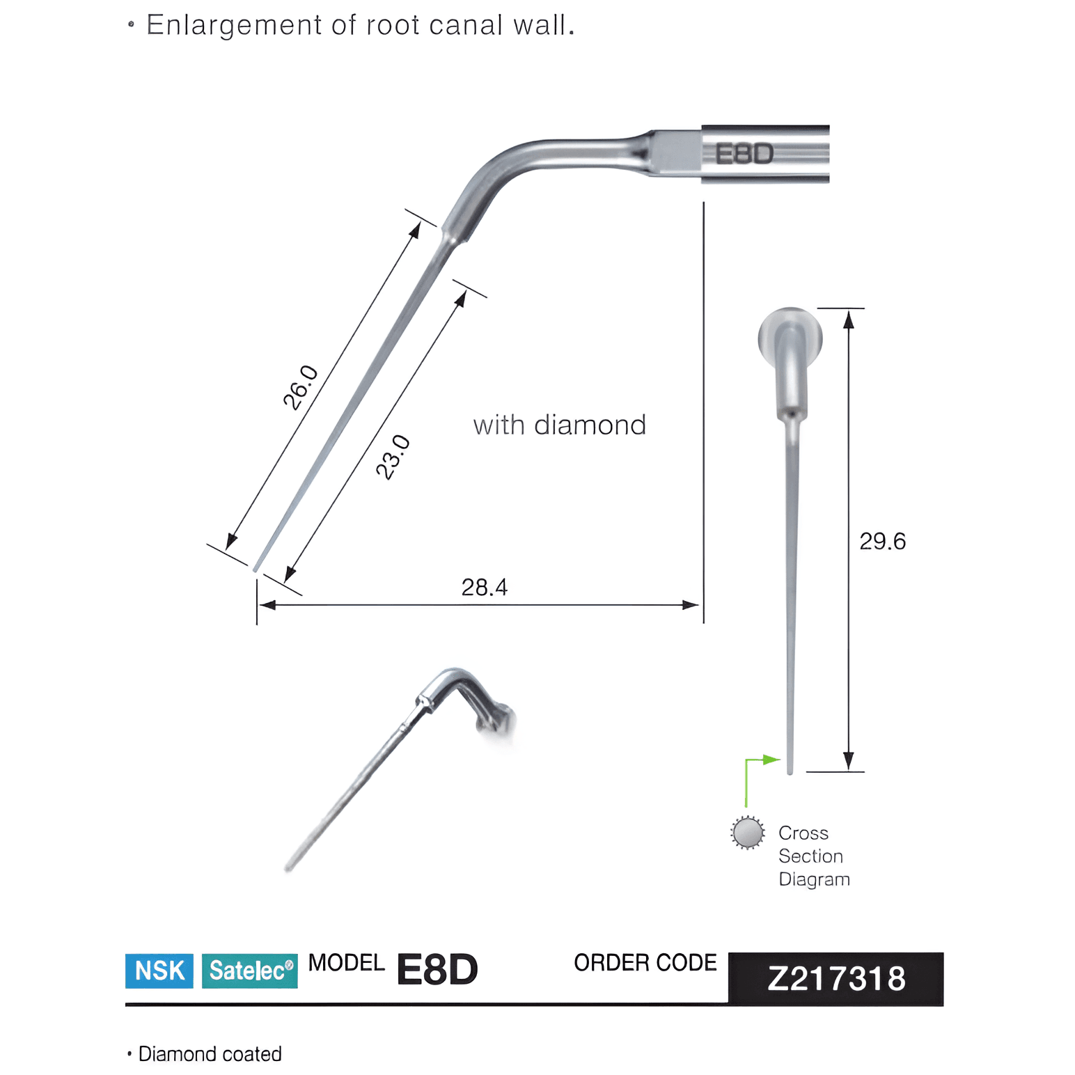 NSK Endo Canal Enlarging Tip, E8D
