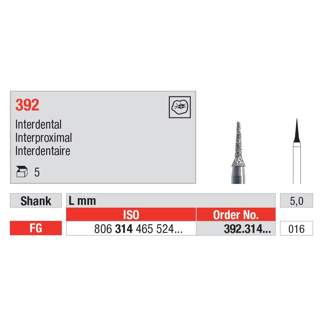 Diamond Burs, Interproximal FG-16