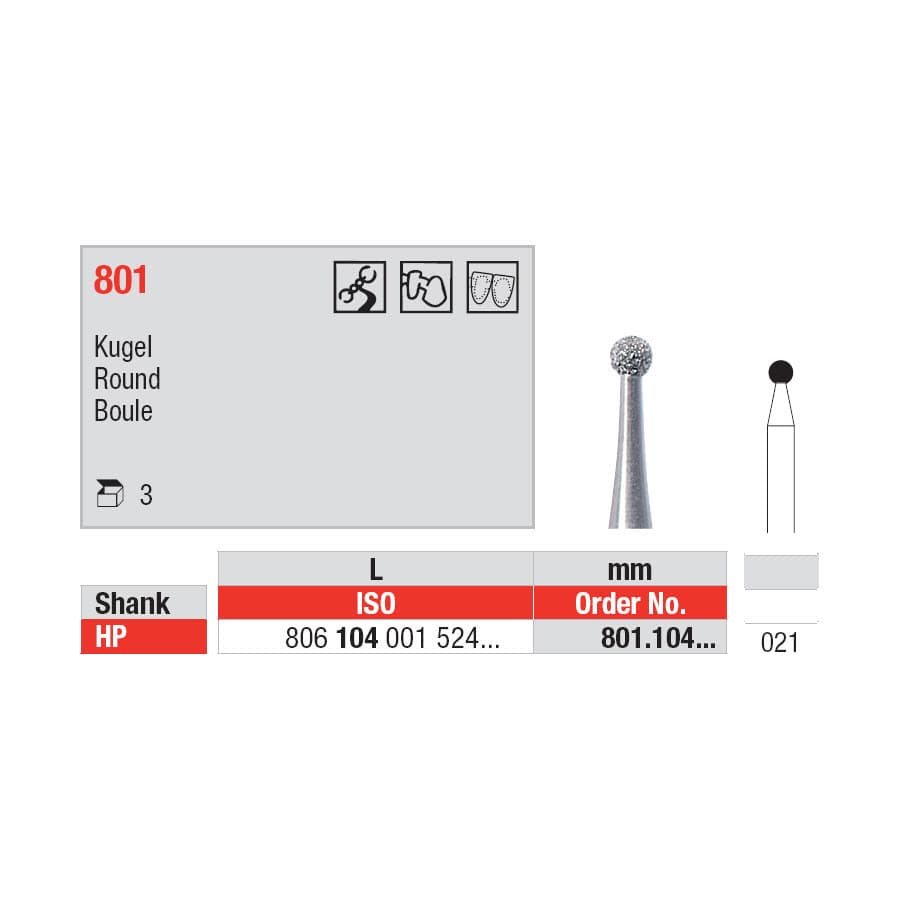 Diamond Burs, Round HP-21
