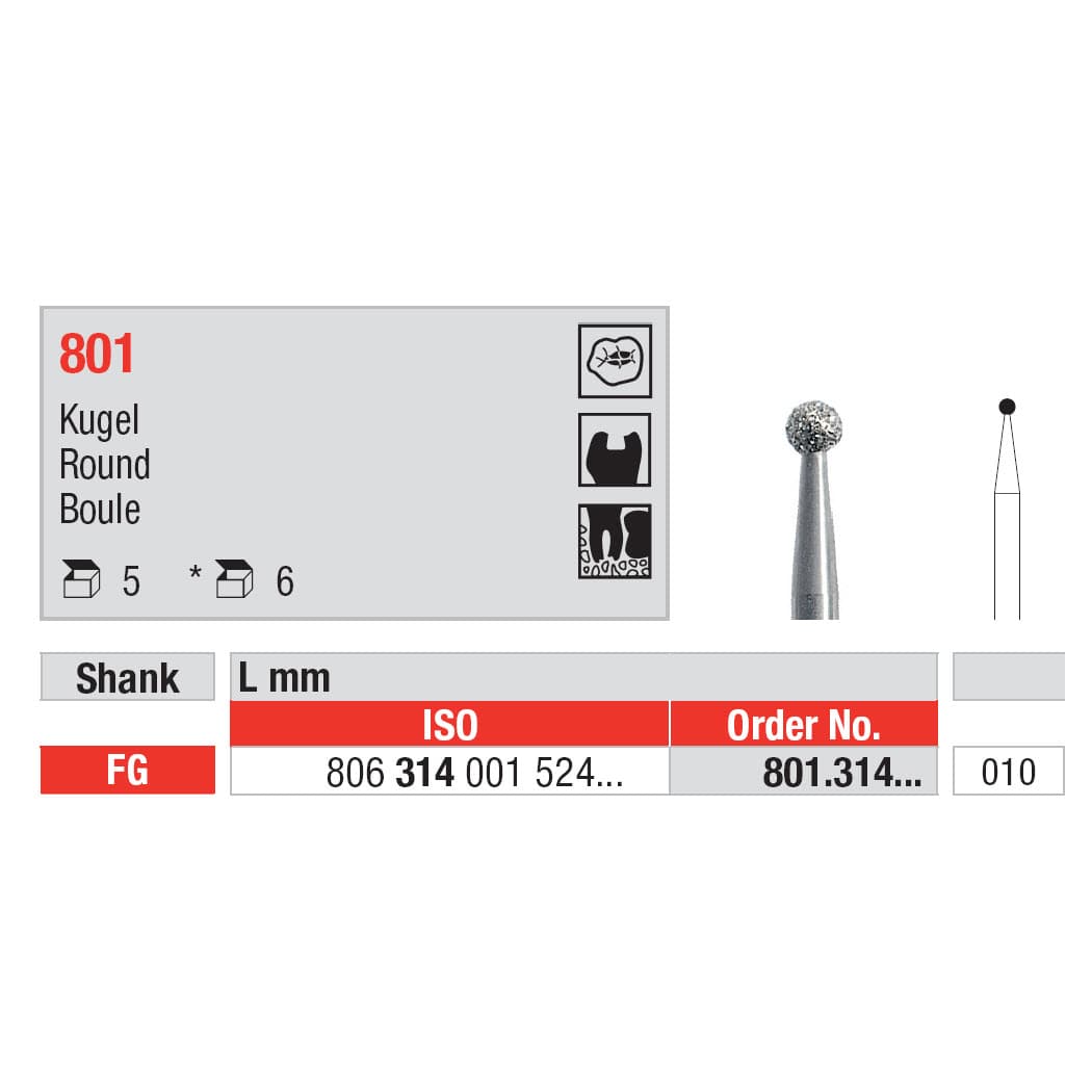 Diamond Burs, Round FG-10