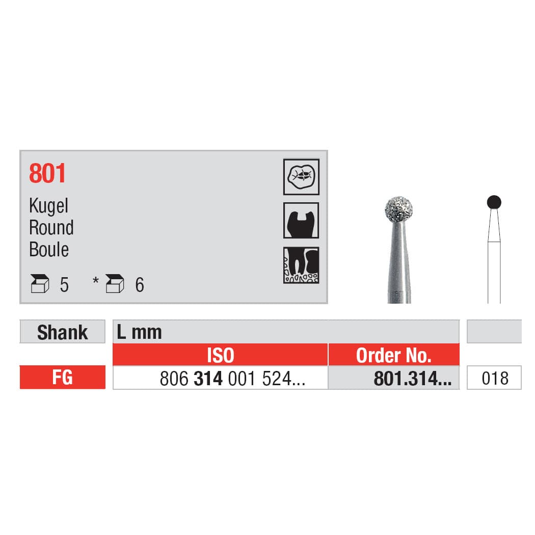Diamond Burs, Round FG-18