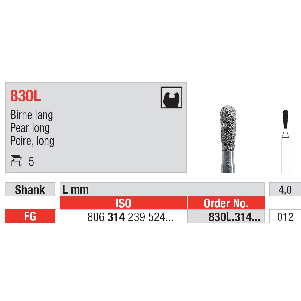 Diamond Burs, Pear FG-12