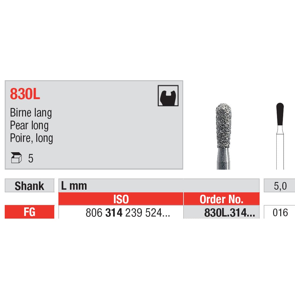 Diamond Burs, Pear FG-16