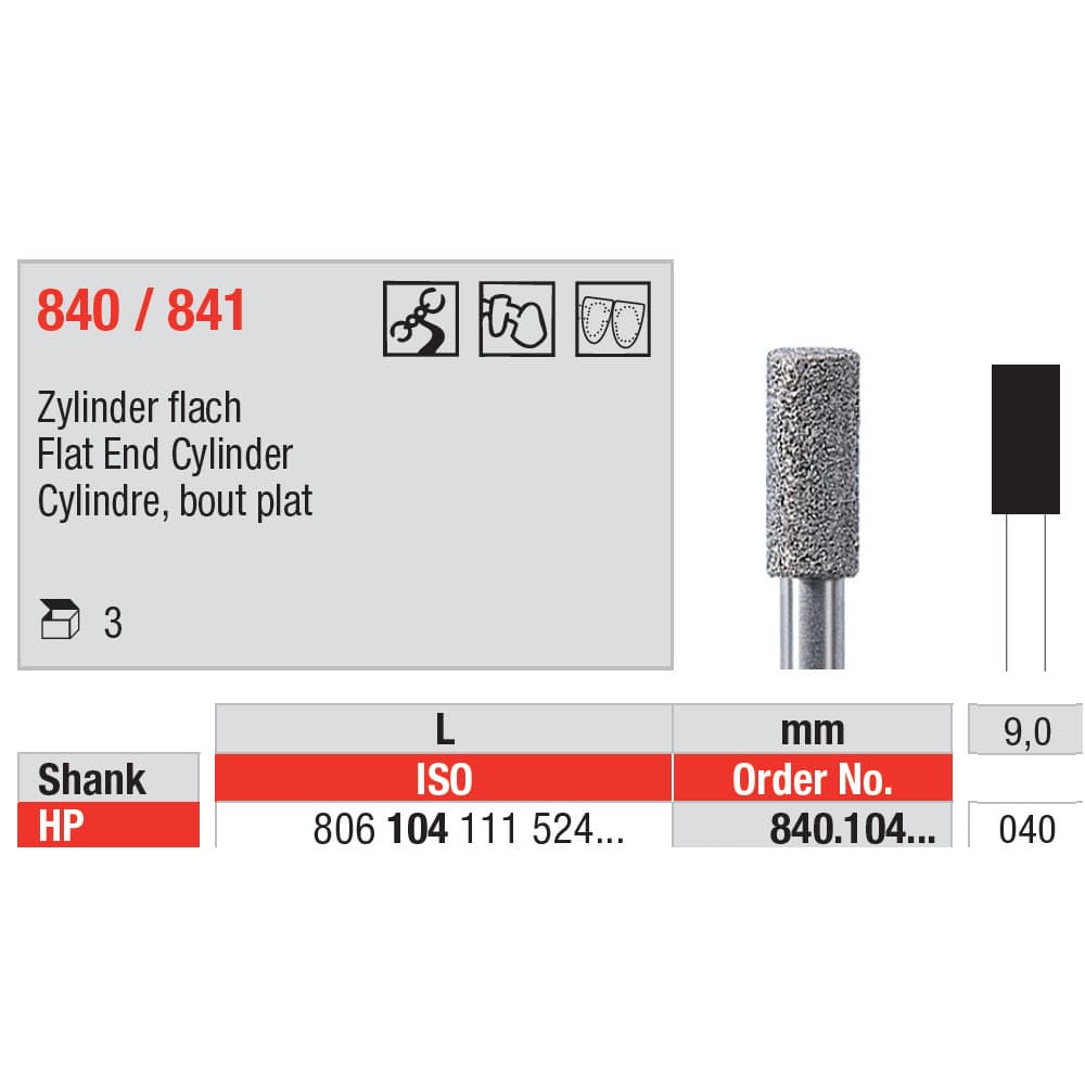 Diamond Burs, End cutting HP-40