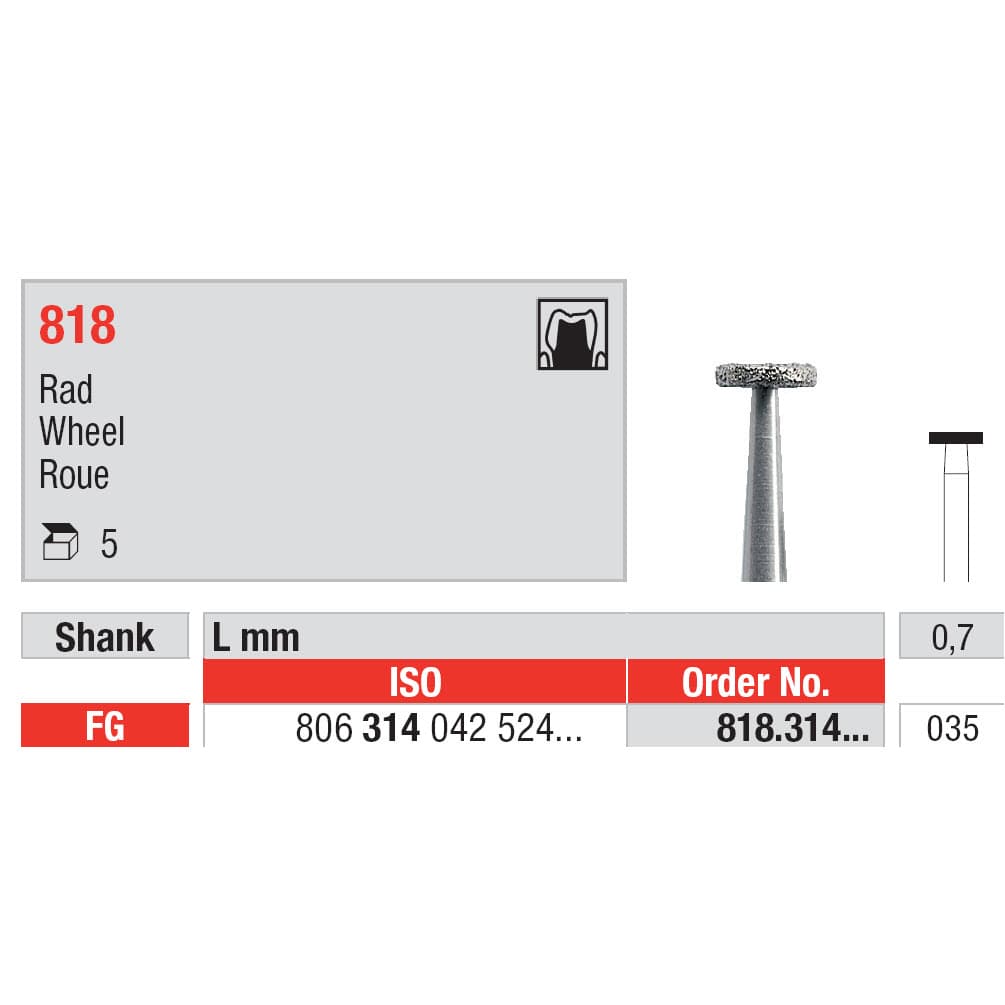 Diamond Burs, Wheel FG-35