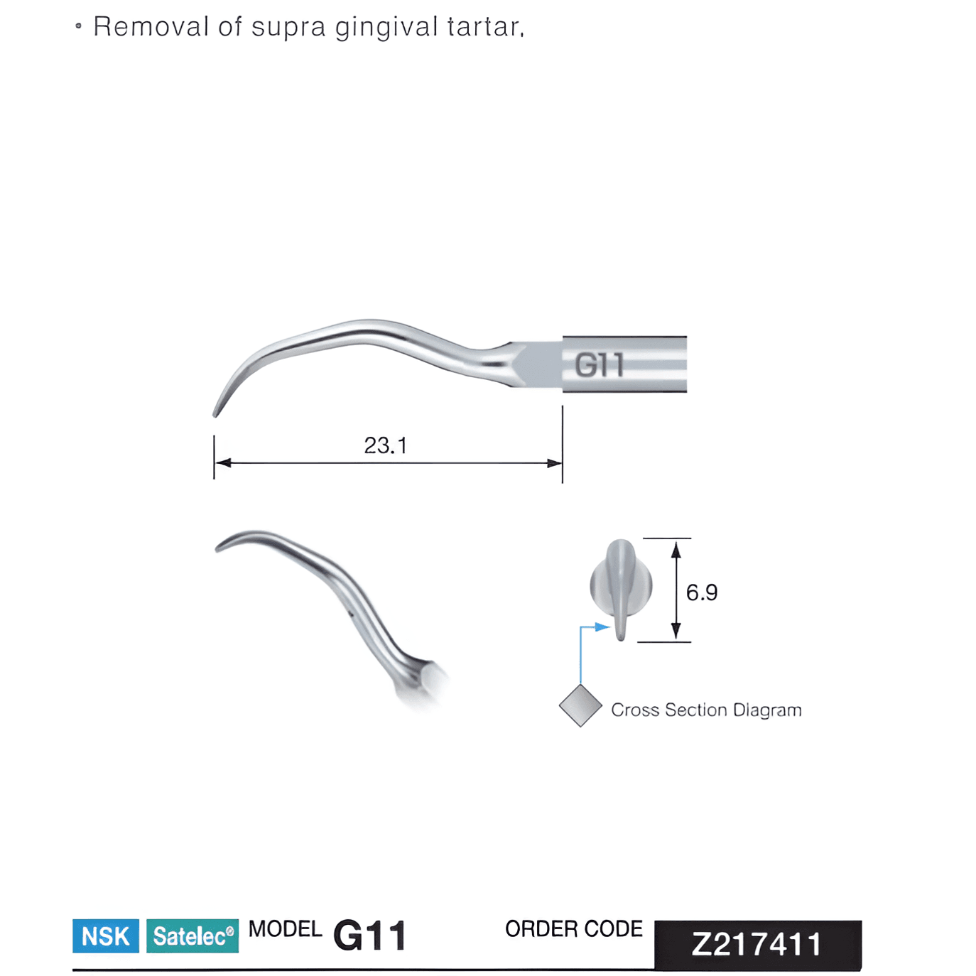 NSK Scaler Tartar Remover Tip, G11
