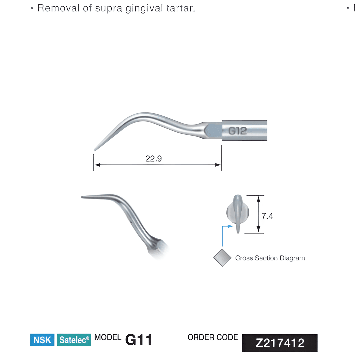 NSK Scaler Tartar Remover Tip, G12