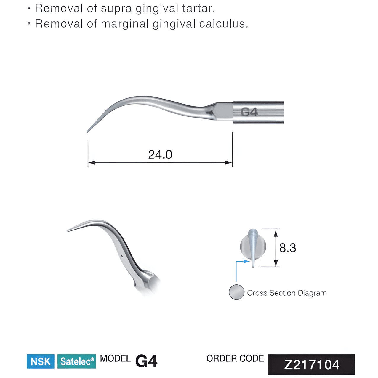 رأس إزالة الجير والترسبات من المقياس من NSK، G4