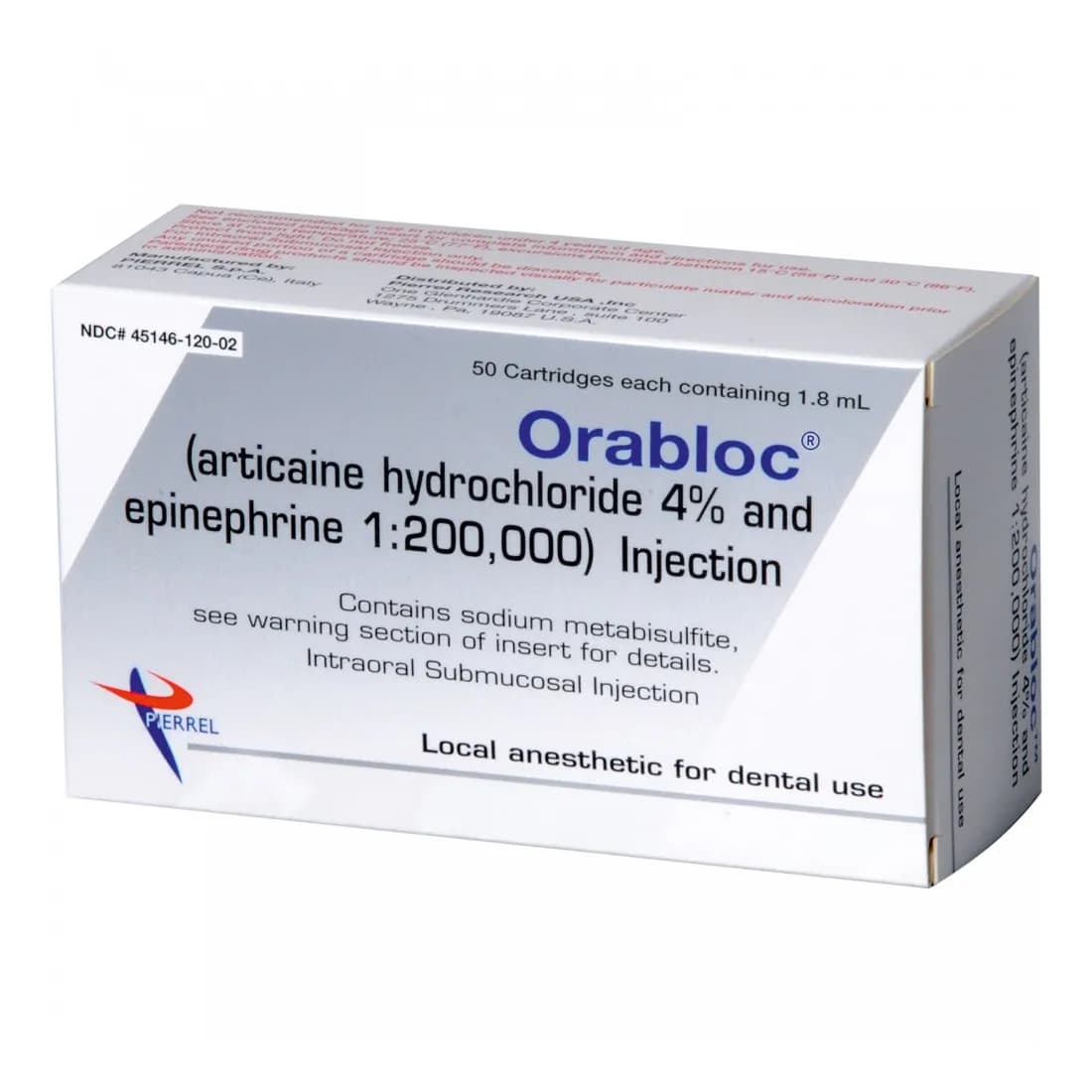 ORABLOC 1:200,000 / 50X 1.8ml cartridges