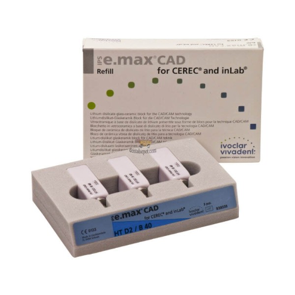 بلوك إي ماكس كاد، HT، A1، B40، سيريك/إن لاب - Ivoclar - 634586