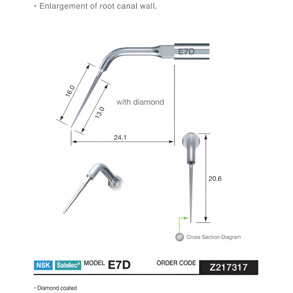 NSK Endo Canal Enlarging Tip, E7D NSK Endo Canal Enlarging Tip, E7D - NSK - Z217317