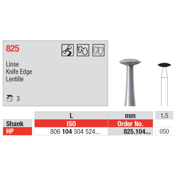 Diamond Burs, Knife Edge HP-50 - Edenta -