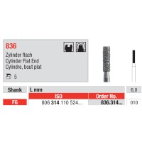 Diamond Burs, Cylinder Flat End FG-10