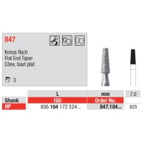 Diamond Burs, Flat End Taper HP-25