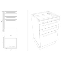 4-Drawers Cabinet (1x65, 2x130, 1x325) with Inserts 4-Drawers Cabinet (1x65, 2x130, 1x325) with Inserts