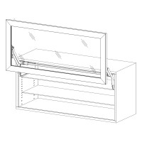 1000mm Wall Cabinet with Glass Door, Lift-Up System 1000mm Wall Cabinet with Glass Door, Lift-Up System